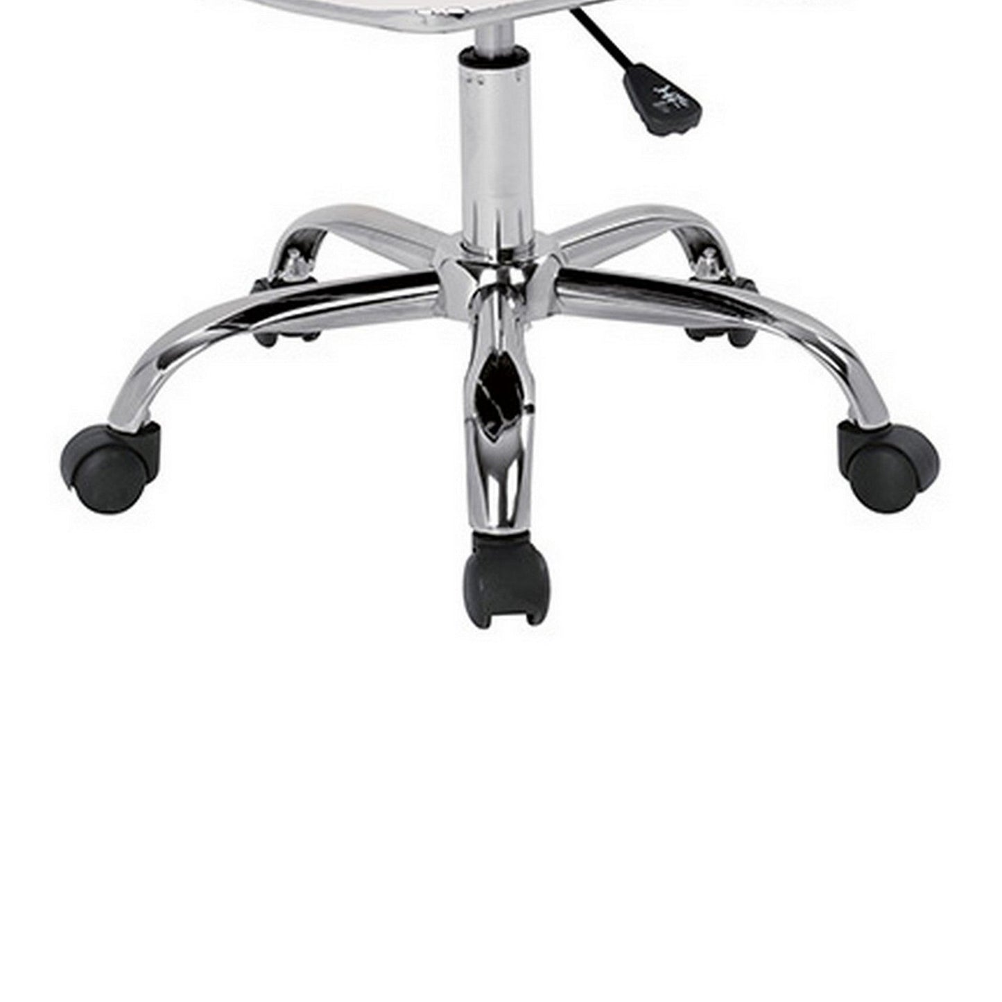 22 Inch Office Chair, Adjustable Lift, Ergonomic, Wheels, White, Chrome