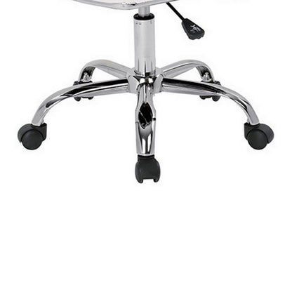 22 Inch Office Chair, Adjustable Lift, Ergonomic, Wheels, White, Chrome