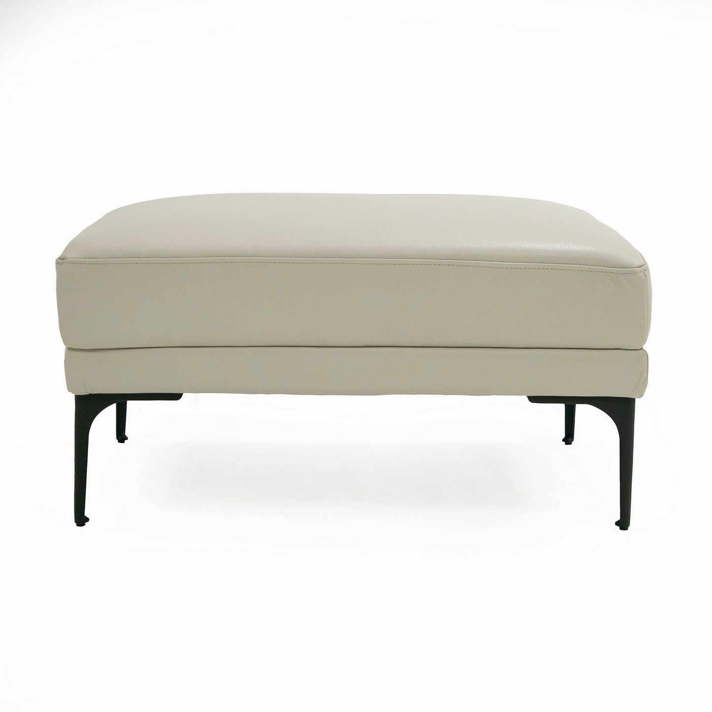 Salk 30 Inch Ottoman, Rectangular Cushioned Seat, Light Gray Upholstery