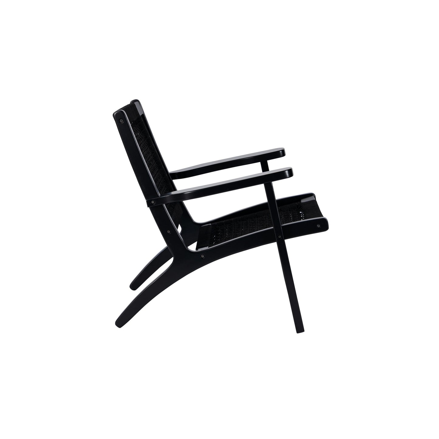 Heor 29 Inch Accent Chair, Hexagon Rope Woven Back, Seat, Black Wood