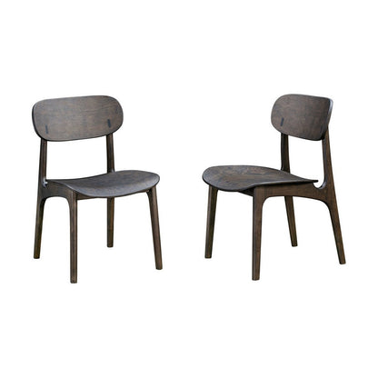 Seln 20 Inch Dining Chair Set of 2, Curved Seat, Splayed Legs, Gray