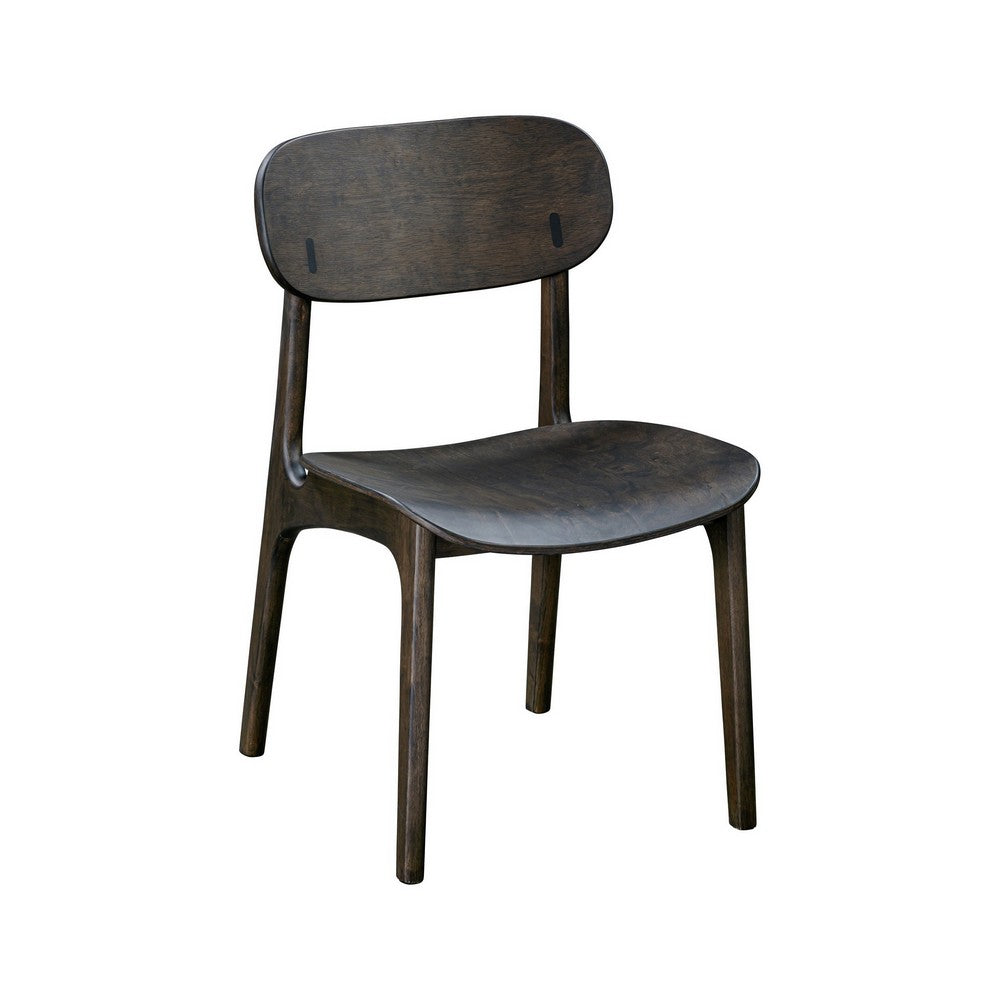 Seln 20 Inch Dining Chair Set of 2, Curved Seat, Splayed Legs, Gray