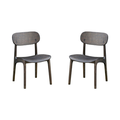 Seln 20 Inch Dining Chair Set of 2, Curved Seat, Splayed Legs, Gray