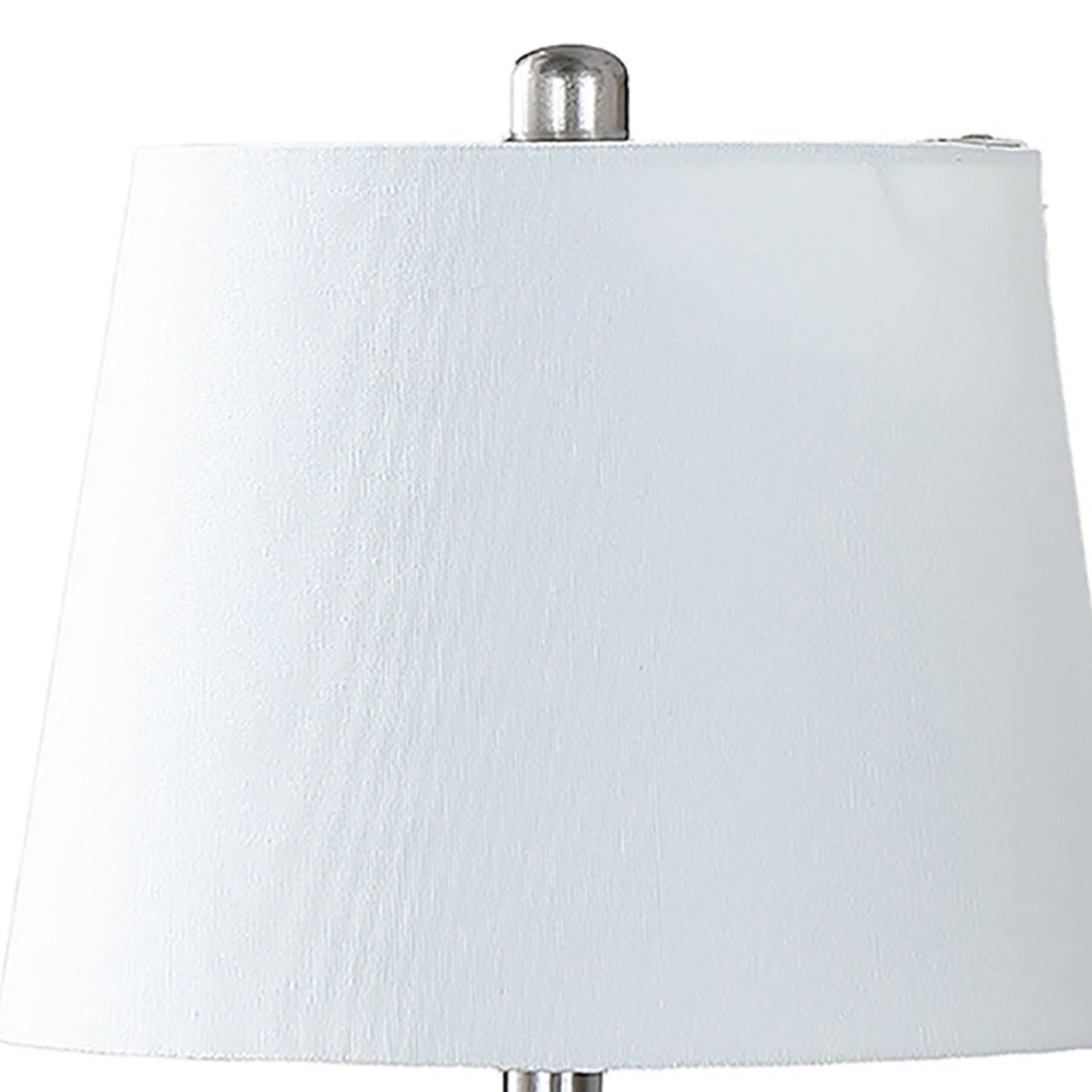 20 Inch Table Lamp, Luxurious Lattice Ceramic Body, Drum Shade, Blue Silver