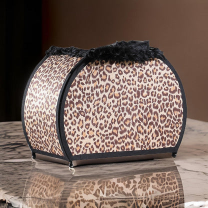 Wigi 12 Inch Accent Lamp, Purse, Zebra Animal Print, Black White Faux Fur