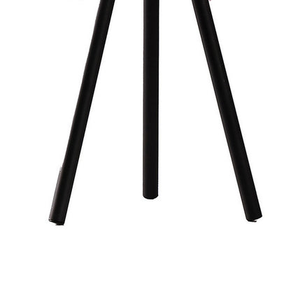Rio 21 Inch Accent Table Lamp, Pink Feather Shade, Black Metal Tripod Base