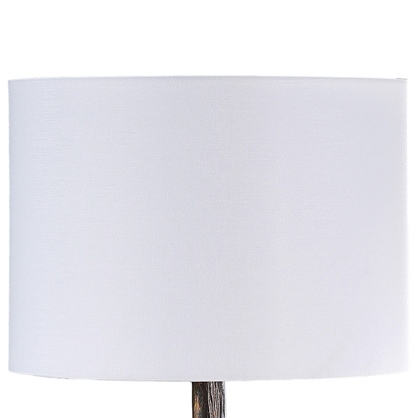 20 Inch Accent Table Lamp, Dual Roe Deer Design, White Drum Shade, Bronze