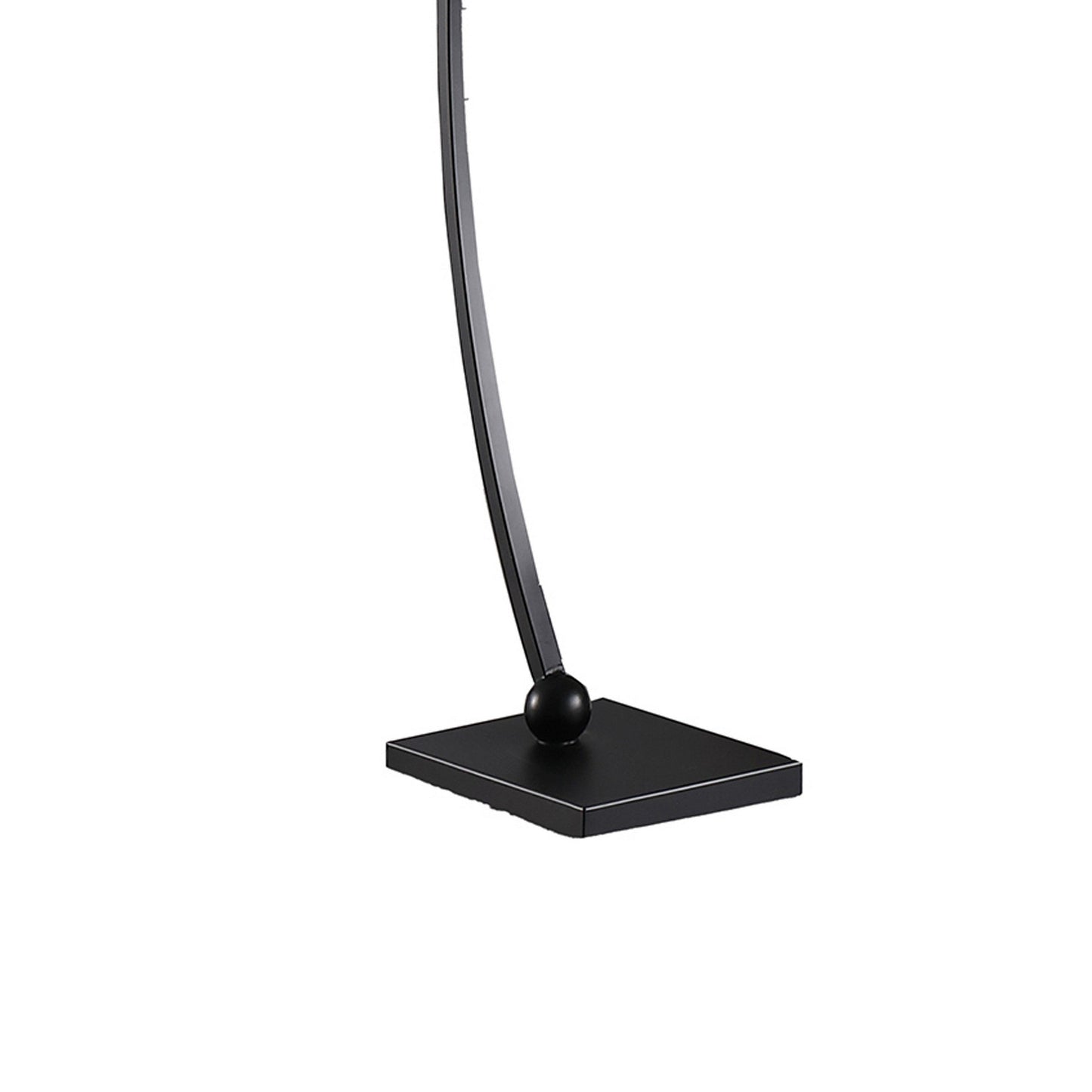 Jiya 59 Inch Arc Floor Lamp, Hanging Design, 2 White Drum Shades, Black