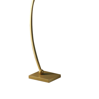 Jiya 59 Inch Arc Floor Lamp, Hanging Design, 2 White Drum Shades, Gold