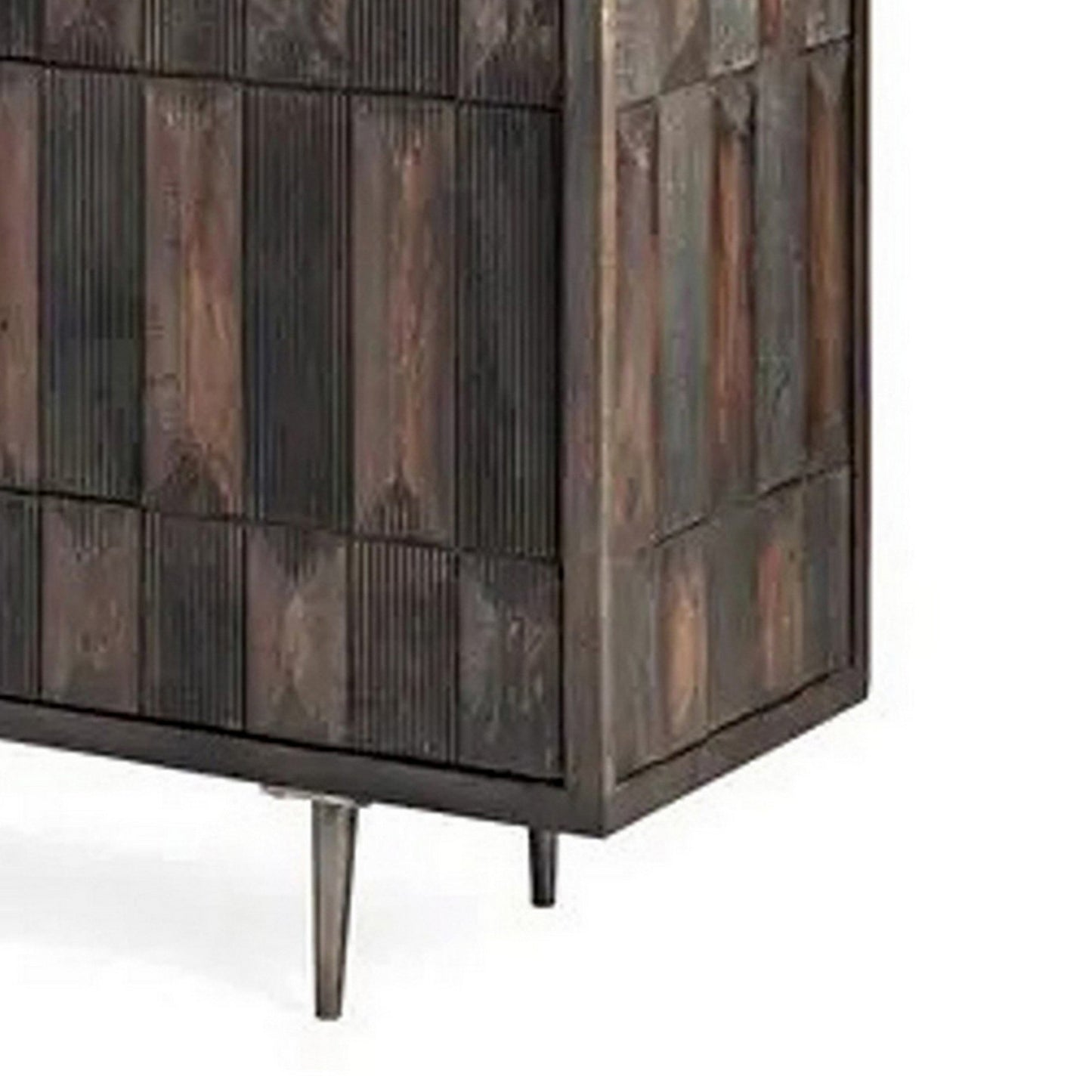 44 Inch Sideboard Cabinet Console with 2 Doors, Rustic Brown Mango Wood