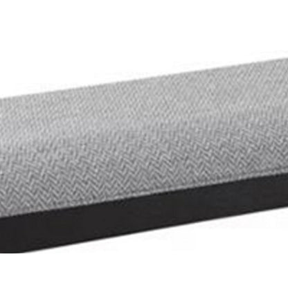 Patricia 48 Inch Counter Height Dining Bench, Black Wood and Gray Fabric