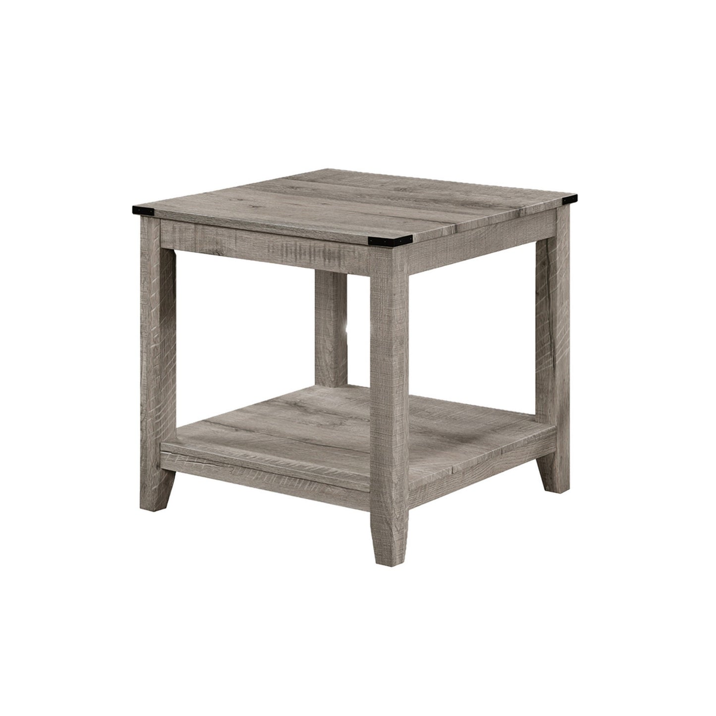 Hilton 3 Piece Coffee and End Table Set, Wood, Storage Shelf, Beige Finish