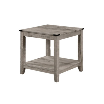 Hilton 3 Piece Coffee and End Table Set, Wood, Storage Shelf, Beige Finish