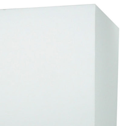 27 Inch Table Lamp Set of 2, Square White Shade, Steel Base, Marble, White