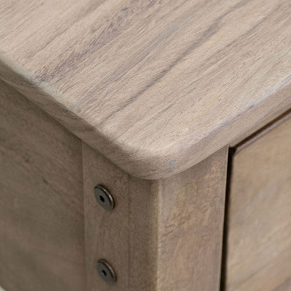 Umey 53 Inch Coffee Table, 2 Drawers, Light Natural Brown Wood Frame