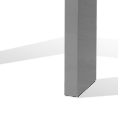 Libi 47 Inch Console Table, Minimalist Rectangular Top, Lacquered Gray