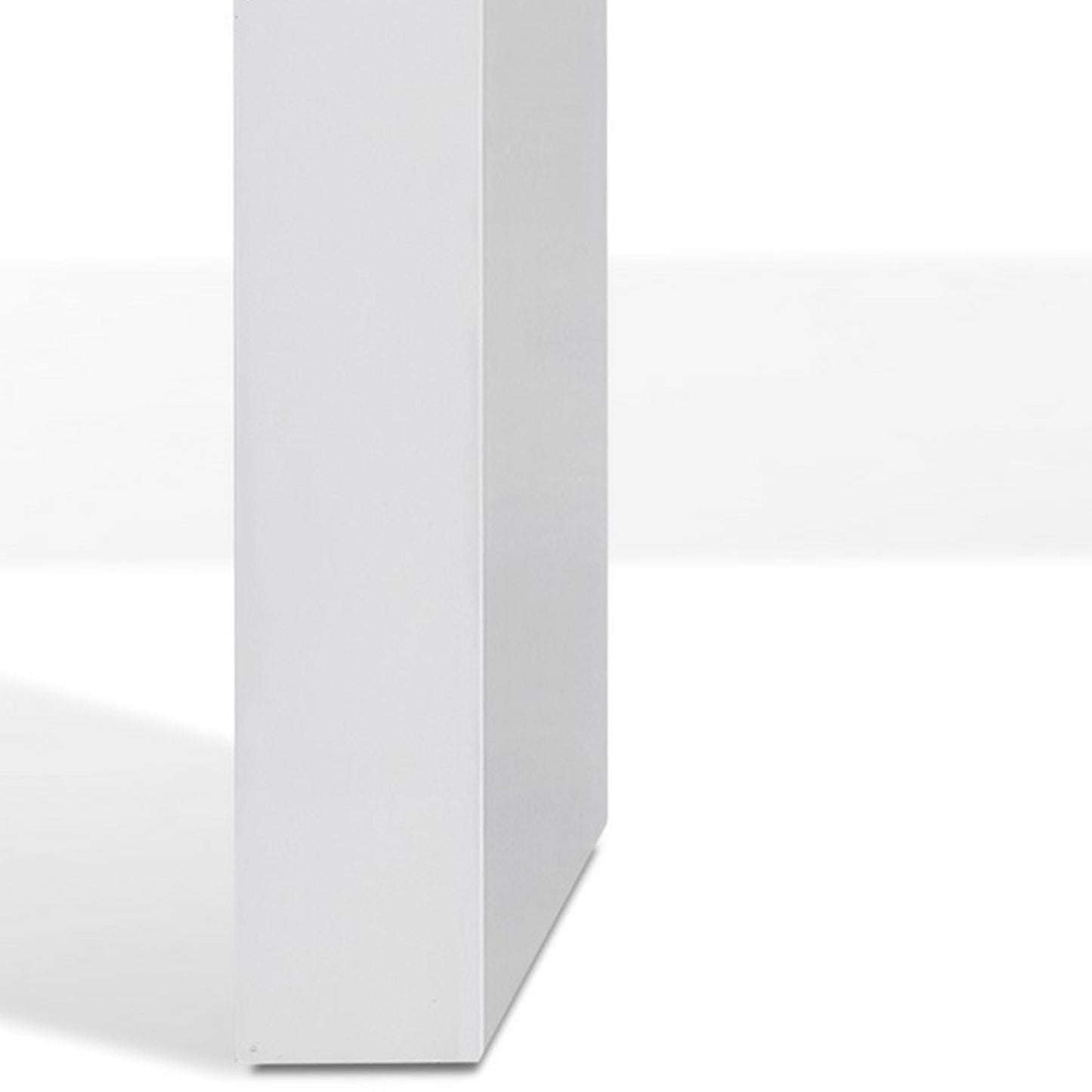 Libi 47 Inch Console Table, Minimalist Rectangular Top, Lacquered White