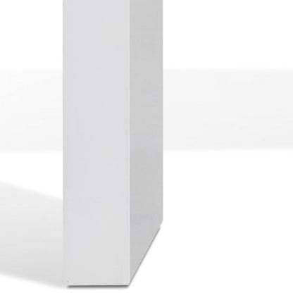 Libi 47 Inch Console Table, Minimalist Rectangular Top, Lacquered White