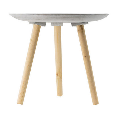 12, 16, 18 Inch Side Tables Set of 3, White Finished Pattern MDF Top, Brown