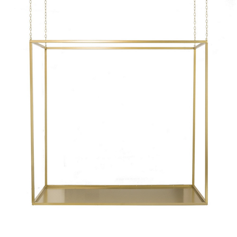 47 Inch Plant Stand with 4 Adjustable Chains, Floating Effect, Iron, Gold