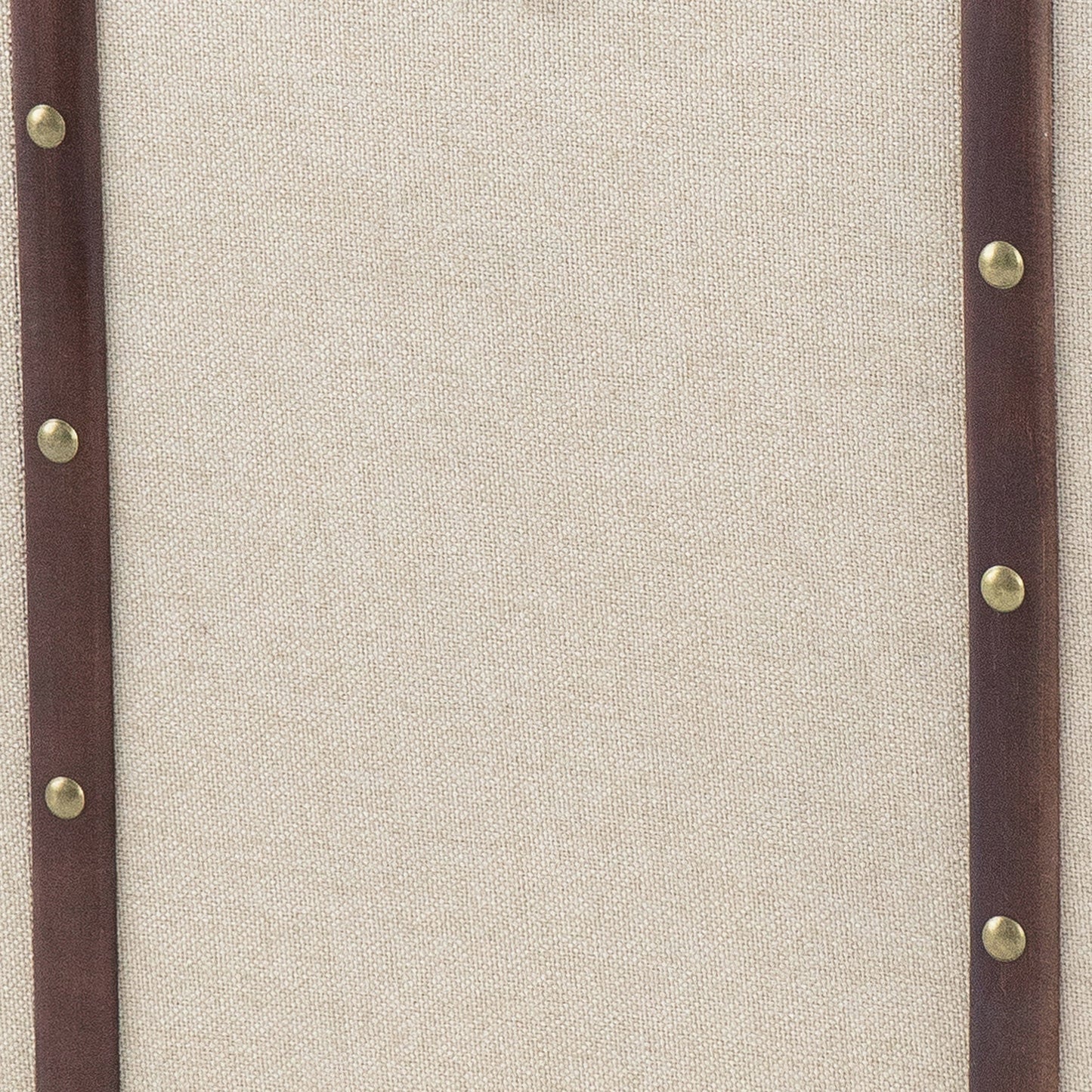 Vina 34 Inch Accent Storage Trunk Set of 2, Faux Leather, Cream Wood, Brown