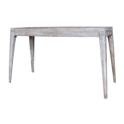 50 Inch Console Sofa Table, Cottage Inspired, Mango Wood, Distressed White
