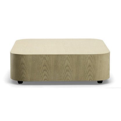Cid Macy 36 Inch Low Coffee Table, Square Modern Style, Beige Brown Finish