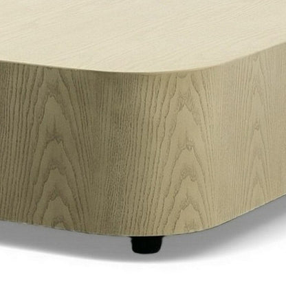 Cid Macy 36 Inch Low Coffee Table, Square Modern Style, Beige Brown Finish