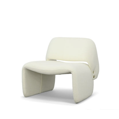 33 Inch Accent Chair, Gold Buttons, Winged Back, Off White Upholstery