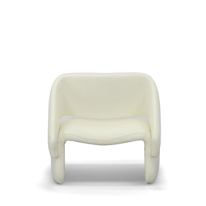 33 Inch Accent Chair, Gold Buttons, Winged Back, Off White Upholstery