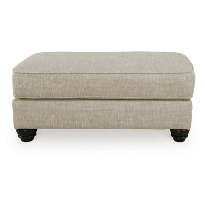 Asen 44 Inch Ottoman with Plush Cushion in Beige Polyester Upholstery