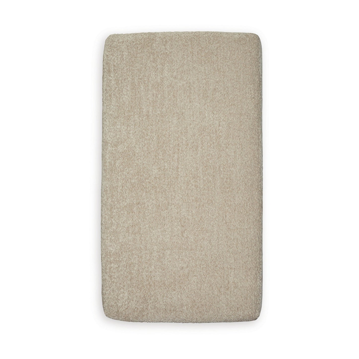 Klyn 44 Inch Ottoman, Plush Cushion, Faux Wood Rail Feet, Beige Polyester