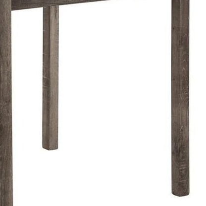 5 Piece Counter Height Table Set with 4 Stools, Beige Fabric, Gray Wood