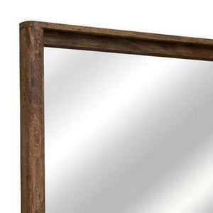 Olum 38 x 38 Dresser Mirror, Square Shape, Mango Wood, Natural Brown Finish