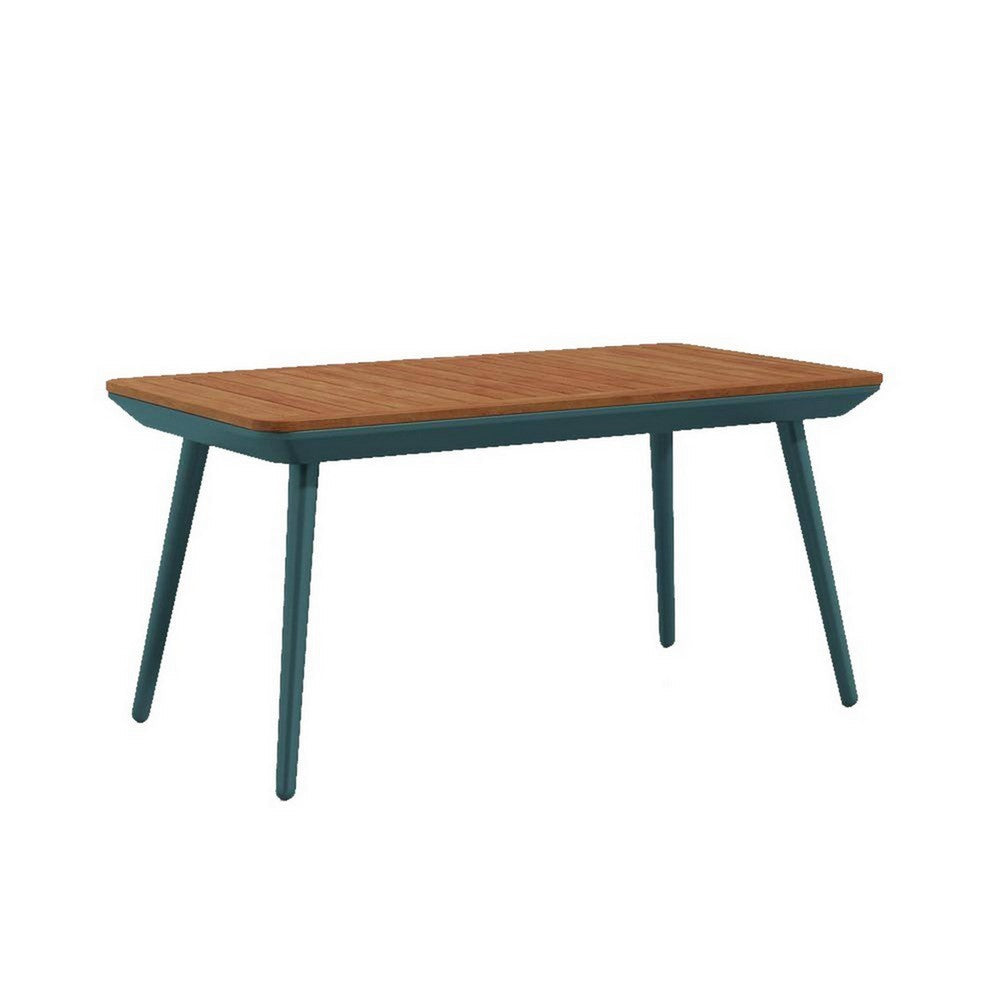 3 Piece Outdoor Coffee Table and Chairs Set, Wood Planks, Gray, Green