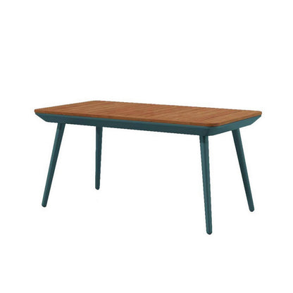 3 Piece Outdoor Coffee Table and Chairs Set, Wood Planks, Gray, Green