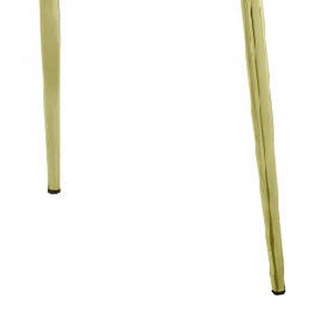 Inch 25 Inch Side Dining Chair Set of 2, White Teddy Sherpa, Gold Legs