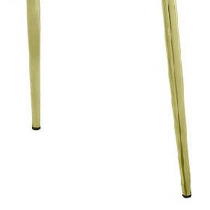 Inch 25 Inch Side Dining Chair Set of 2, White Teddy Sherpa, Gold Legs
