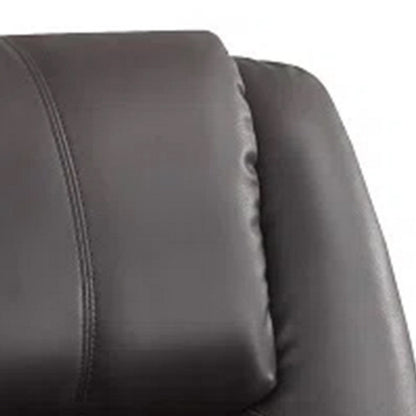 Evans 37 Inch Recliner Chair, Power Lift, 2 Cupholders, Brown Faux Leather