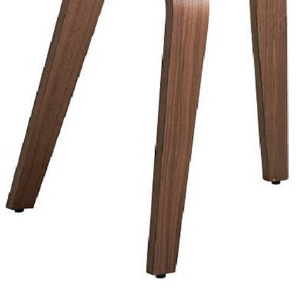 Aon 22 Inch Side Dining Chair Set of 2, Curved Back, Wood, Walnut Brown