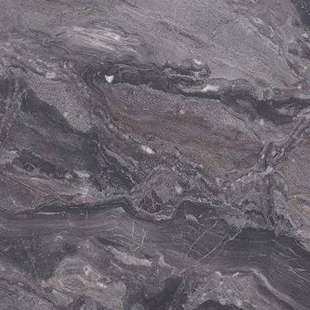 Evis 63 Inch Dining Table, Marble Grain Faux Stone Top, Walnut Brown Wood