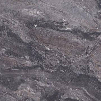 Evis 63 Inch Dining Table, Marble Grain Faux Stone Top, Walnut Brown Wood