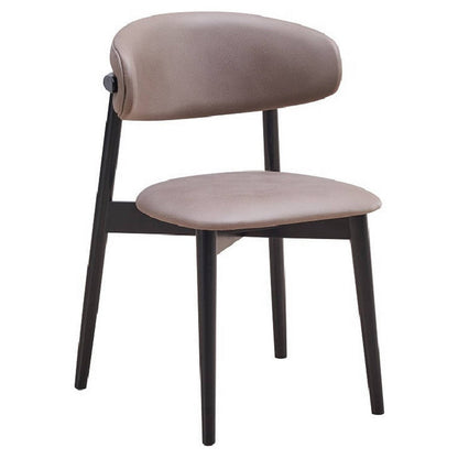 Anae 23 Inch Side Dining Chair Set of 2, Turned Legs, Gray Fabric, Black