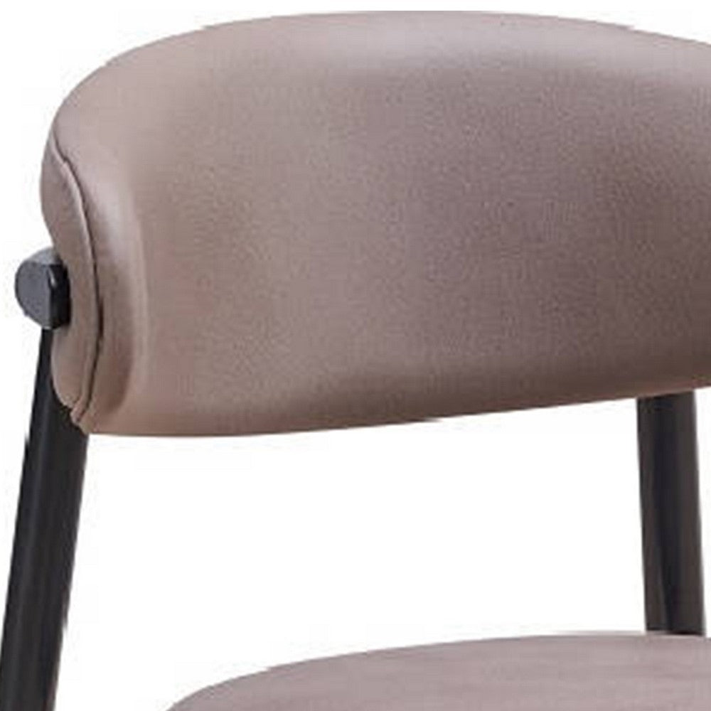 Anae 23 Inch Side Dining Chair Set of 2, Turned Legs, Gray Fabric, Black