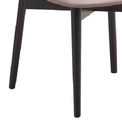 Anae 23 Inch Side Dining Chair Set of 2, Turned Legs, Gray Fabric, Black