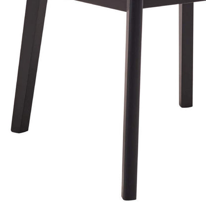 Iora 22 Inch Side Dining Chair Set of 2, Ergonomic, Brown Fabric, Black