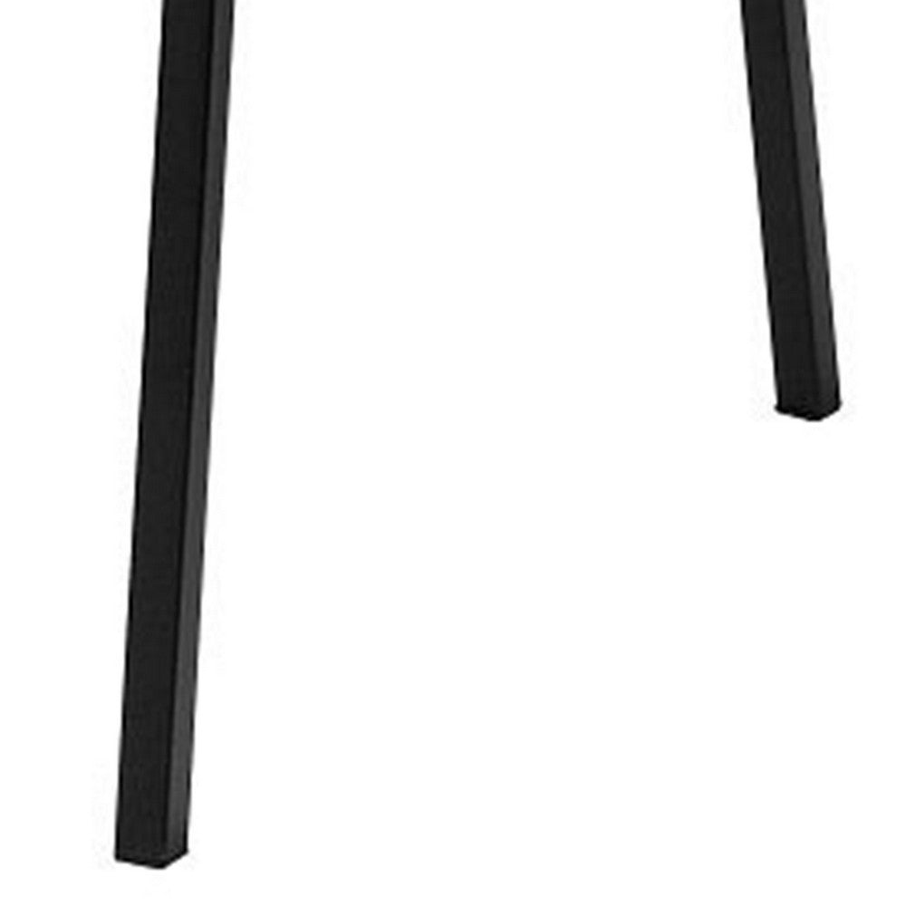 Nori 24 Inch Side Dining Chair Set of 2, Slatted Back, Faux Leather, Black