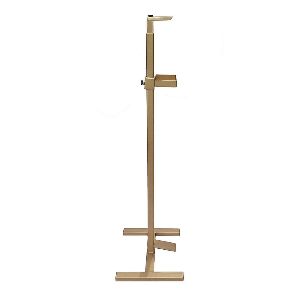 Lyna 41 Inch Sanitizer Dispenser Stand, Hands Free Foot Pedal, Gold Iron