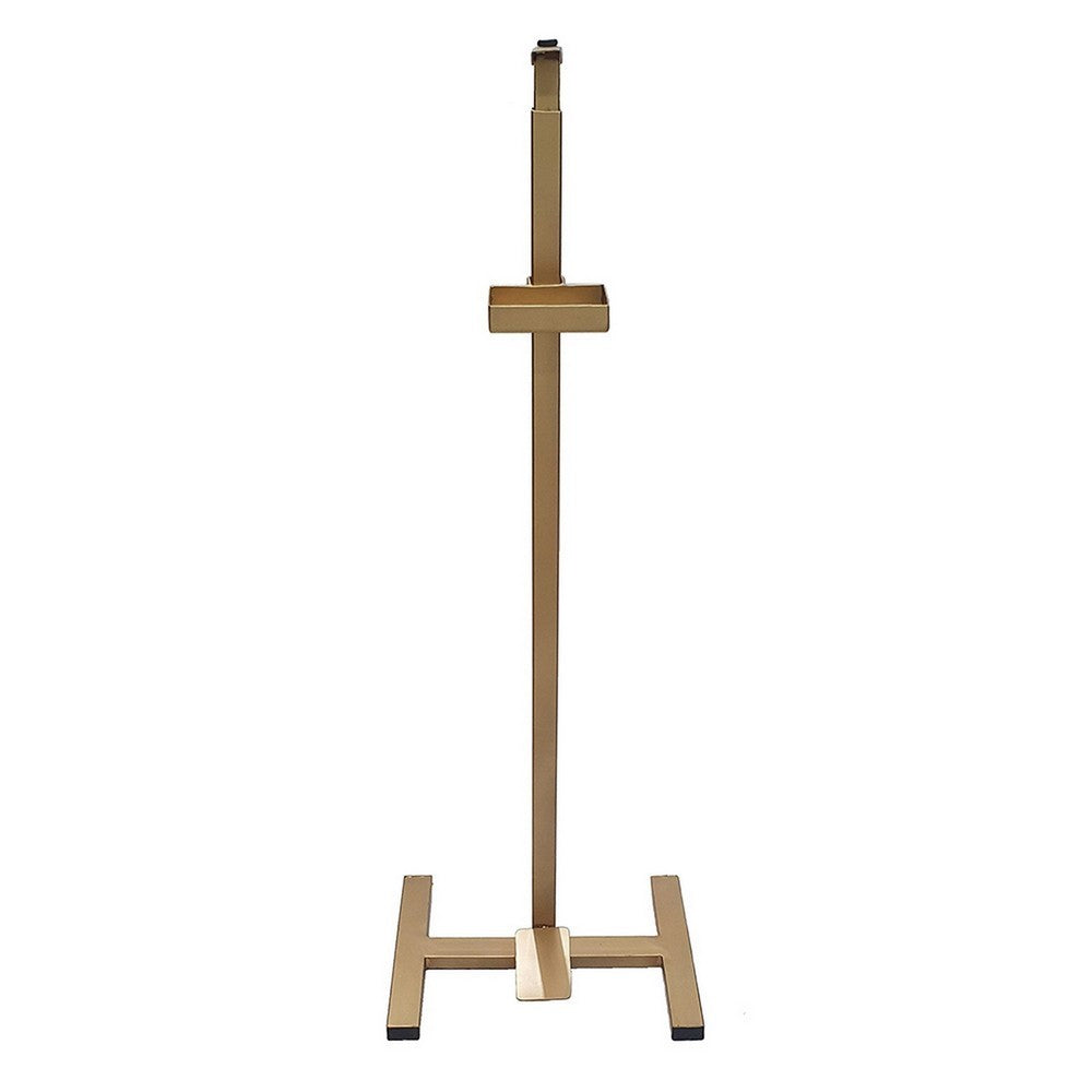 Lyna 41 Inch Sanitizer Dispenser Stand, Hands Free Foot Pedal, Gold Iron