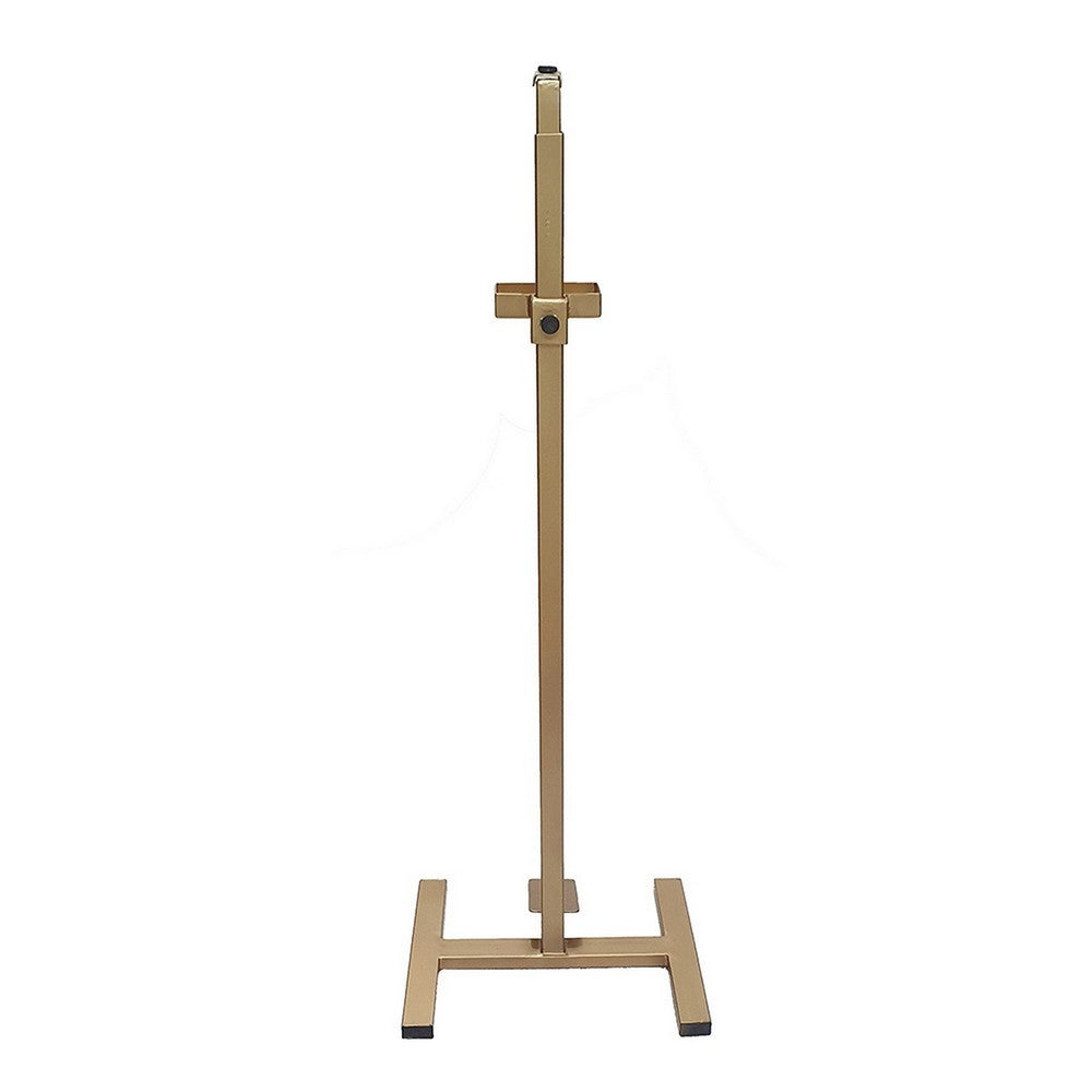 Lyna 41 Inch Sanitizer Dispenser Stand, Hands Free Foot Pedal, Gold Iron